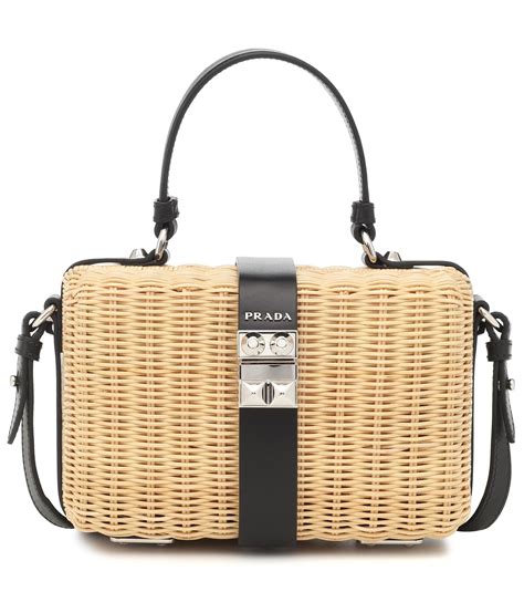 prada wicker leather bag.